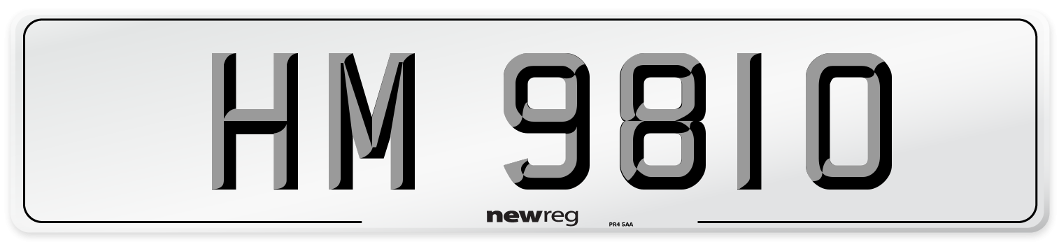 HM 9810 Number Plate from New Reg